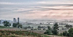 Fog over Fairview Farm