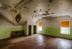 This room had four closets, so it is assumed that four people shared this space.