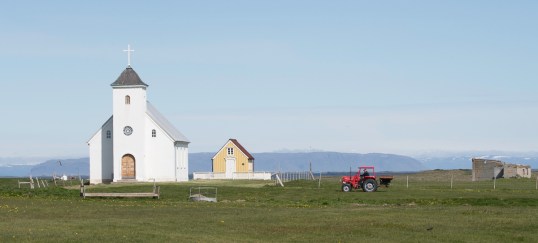 Church, library and tractor